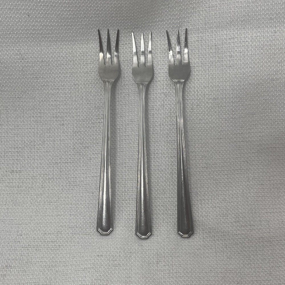 Vintage Brand Ware Stainless Steel Cocktail Fork Small 6" Lot Of 3 - Seneca